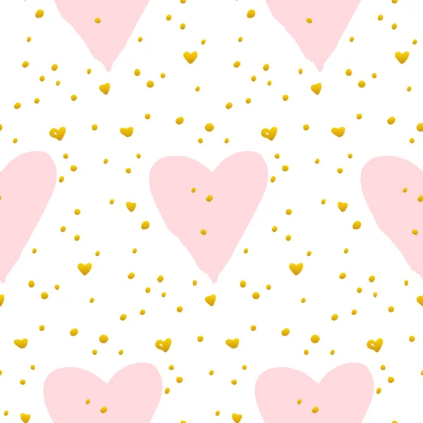 Cute Heart Paint Seamless Pattern — Stock Vector
