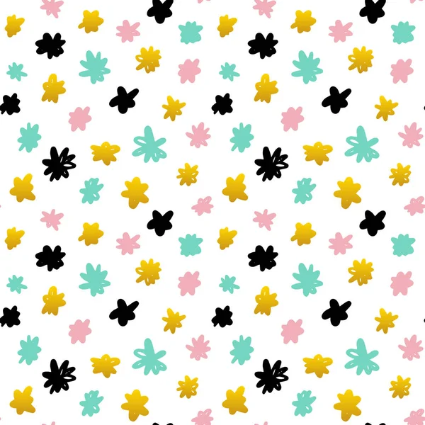 Floral Hand Drawn Seamless Pattern — Stock Vector