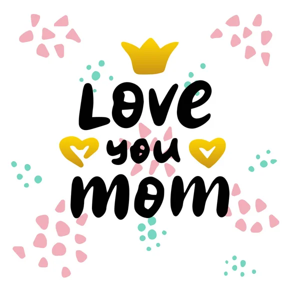 Miłość Twój Mama odręczny pocztówka — Wektor stockowy