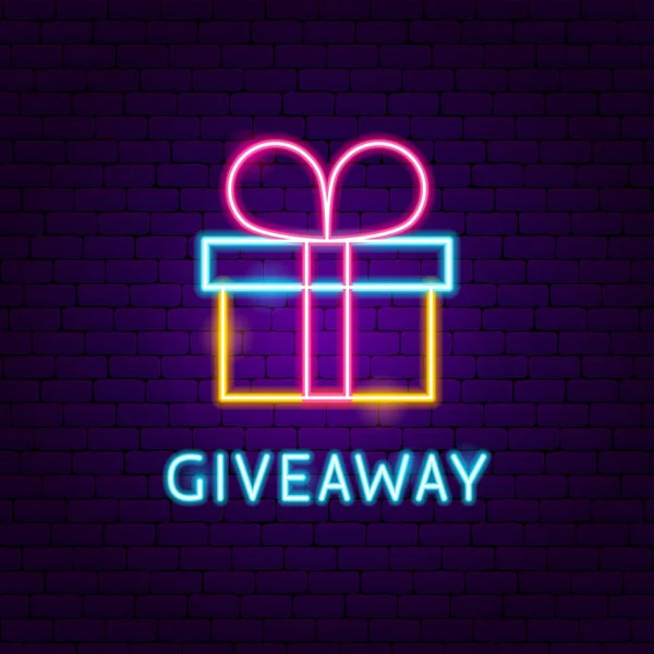 Give-away Neon-Etikett — Stockvektor