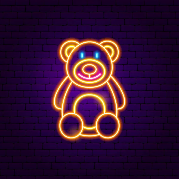 Teddybär-Leuchtreklame — Stockvektor