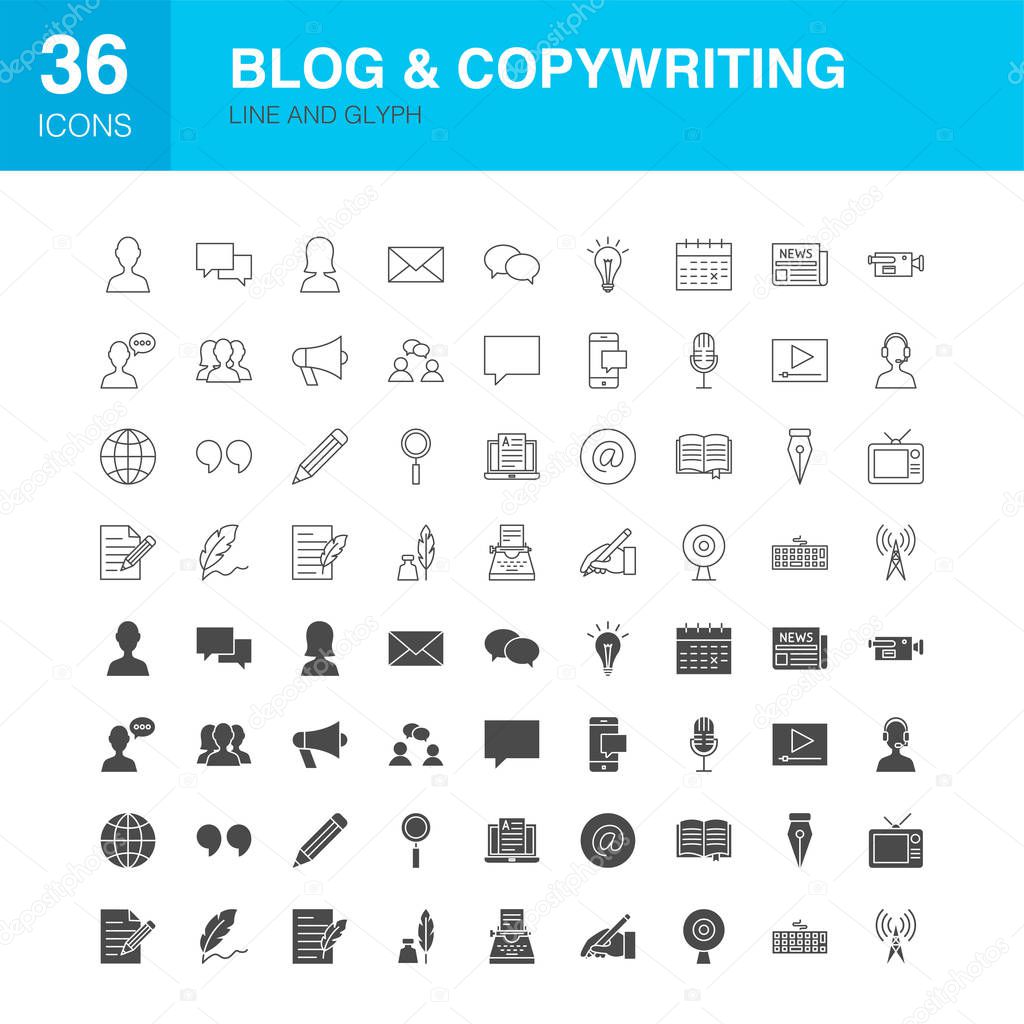 Blog Line Web Glyph Icons