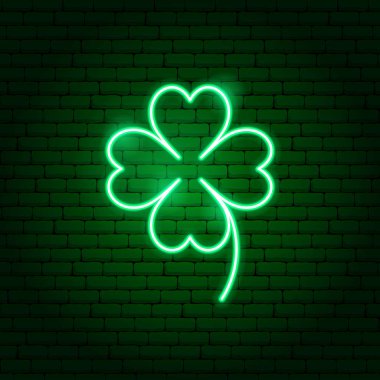 Yeşil Cloverleaf Neon tabela