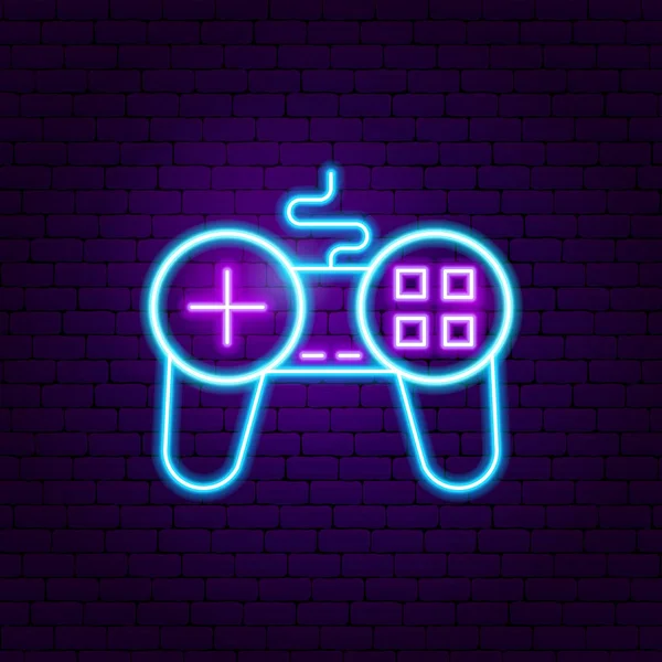 Spel spela neonskylt — Stock vektor
