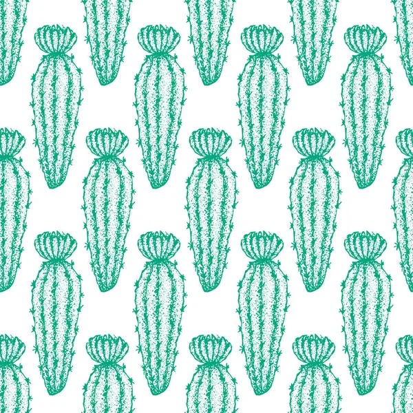 Mint Cactus padrão sem costura — Vetor de Stock