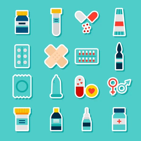 Stickers geneeskunde apotheek — Stockvector