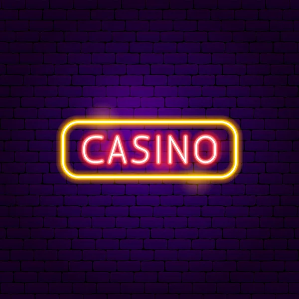 Signo de Casino Etiqueta de neón — Archivo Imágenes Vectoriales