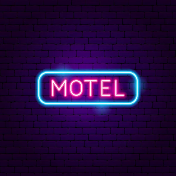 Motel-Neon-Etikett — Stockvektor