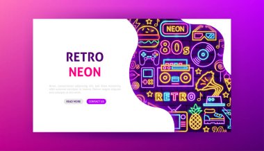 Retro neon açılış sayfası