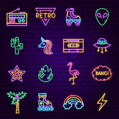 Retro tarzı Neon simgeler