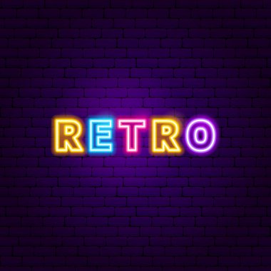 Retro metin Neon etiketi