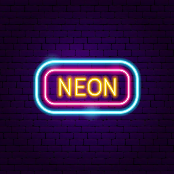 Neon tabela etiketi — Stok Vektör