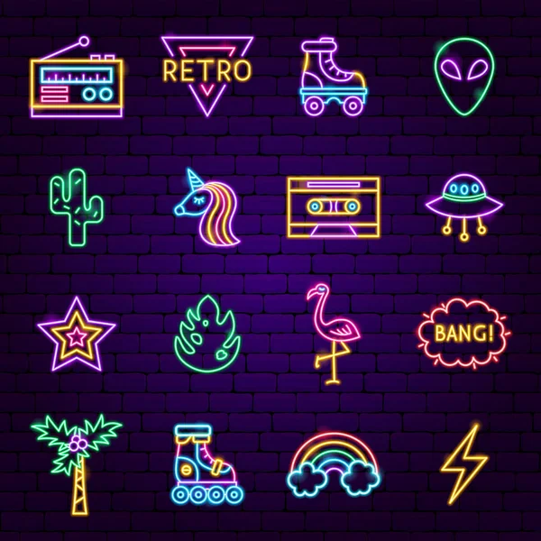 Retro tarzı Neon simgeler