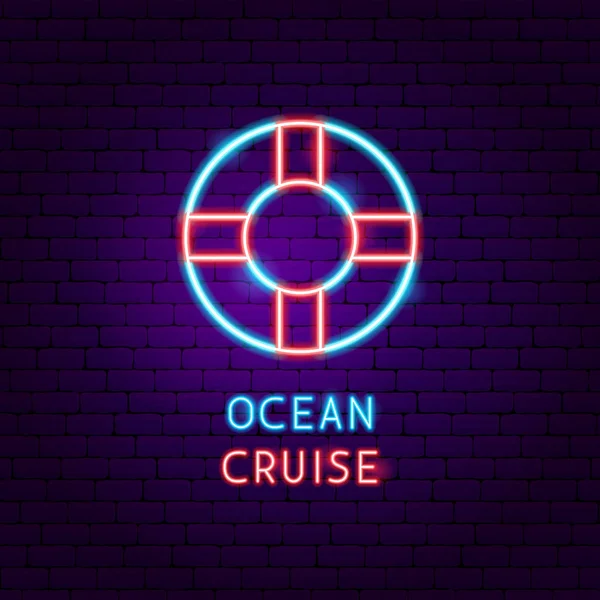 Ocean Cruise Étiquette néon — Image vectorielle