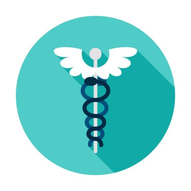 Rod of Asclepius Circle Icon clipart