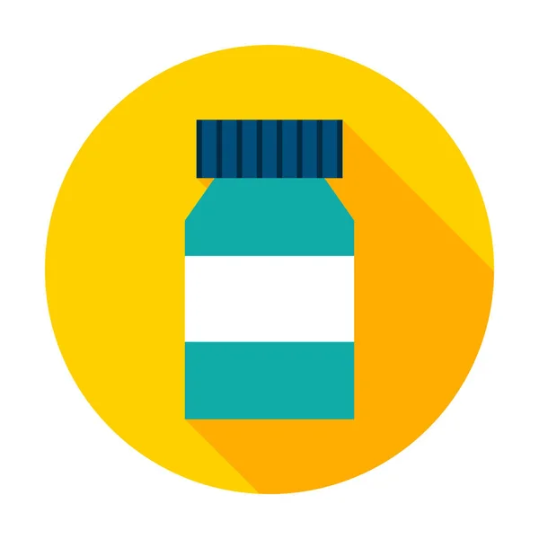 Pills Bottle Circle Icon — Stock Vector