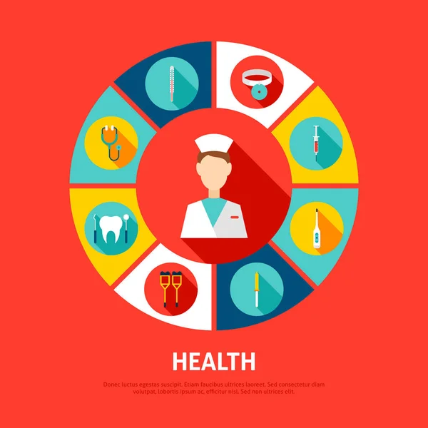 Icone del concetto di salute — Vettoriale Stock