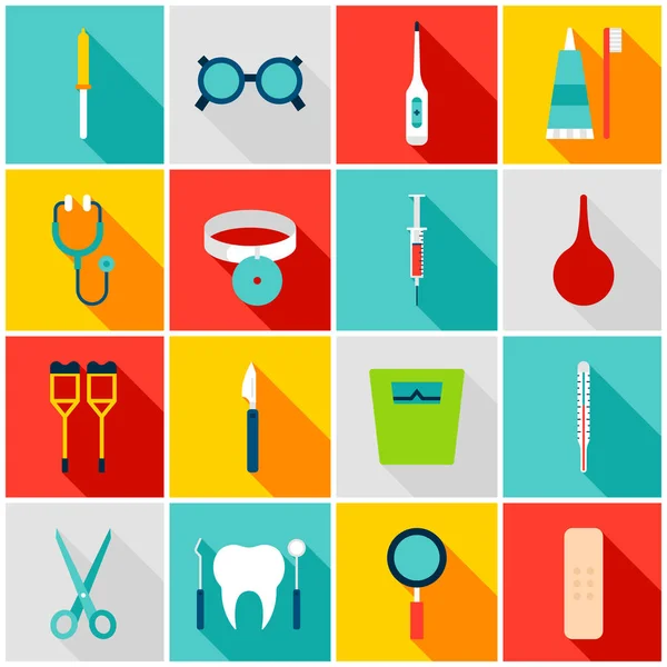 Medicinska verktyg färgglada ikoner — Stock vektor