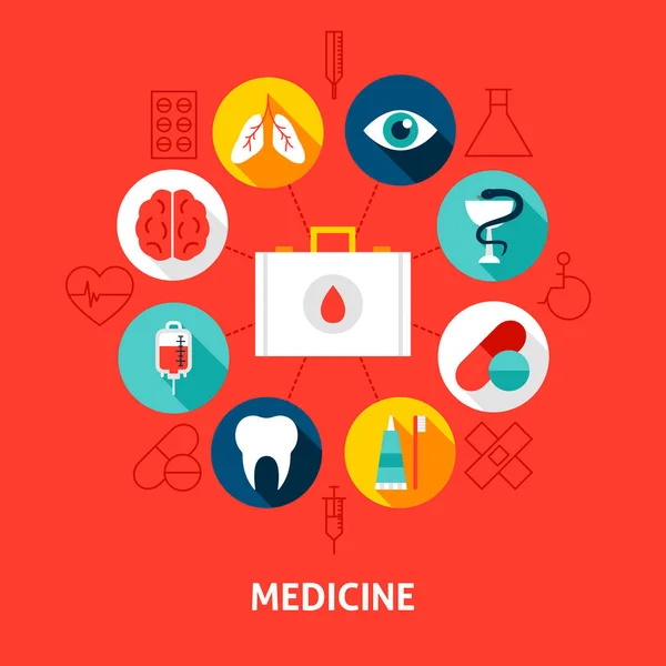 Icone del concetto di medicina — Vettoriale Stock