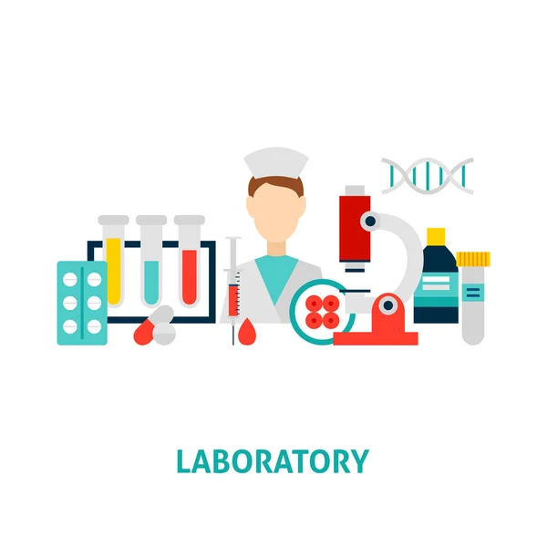 Laboratóriumi orvosi koncepció — Stock Vector