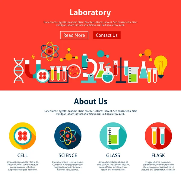 Design del sito web del laboratorio — Vettoriale Stock