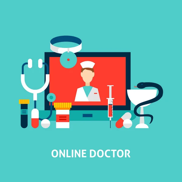 Concetto medico online — Vettoriale Stock