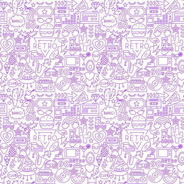 Retro Moda Hattı Dikişsiz Desen