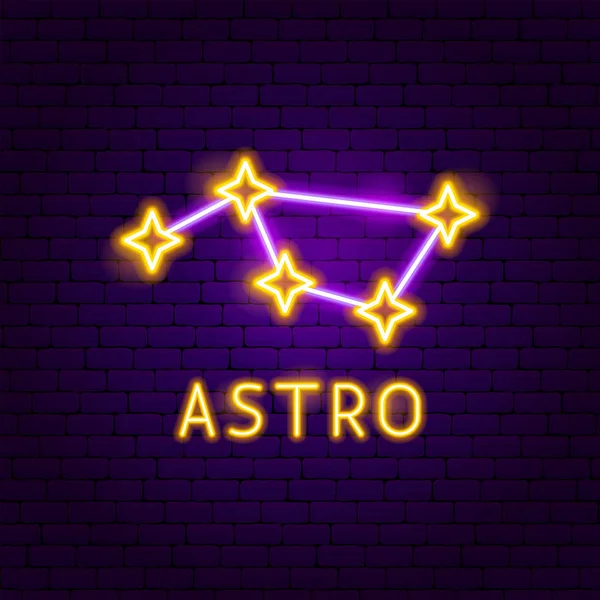 Astro neon címke — Stock Vector