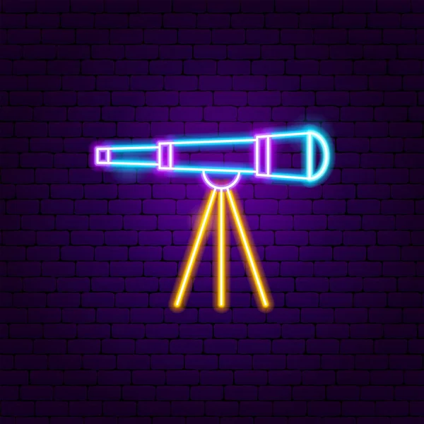Teleskop Neon etikett — Stock vektor