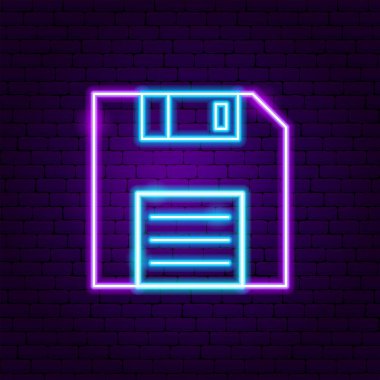 Disket Neon Etiketi