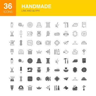 El Yapımı Line Web Glyph Simgeler
