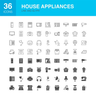 Ev Aletleri Hattı Web Glyph Simgeler