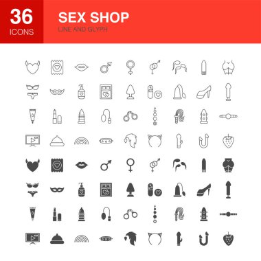 Sex Shop Hattı Web Glyph Simgeler