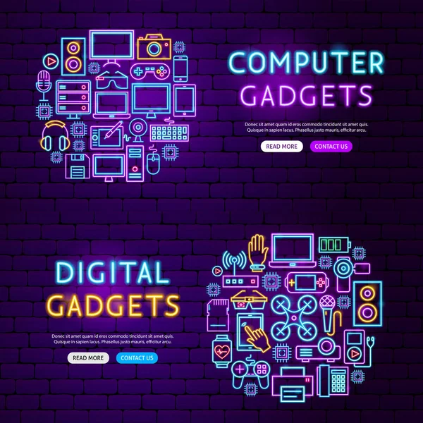 Баннеры сайта компьютерных гаджетов — стоковый вектор