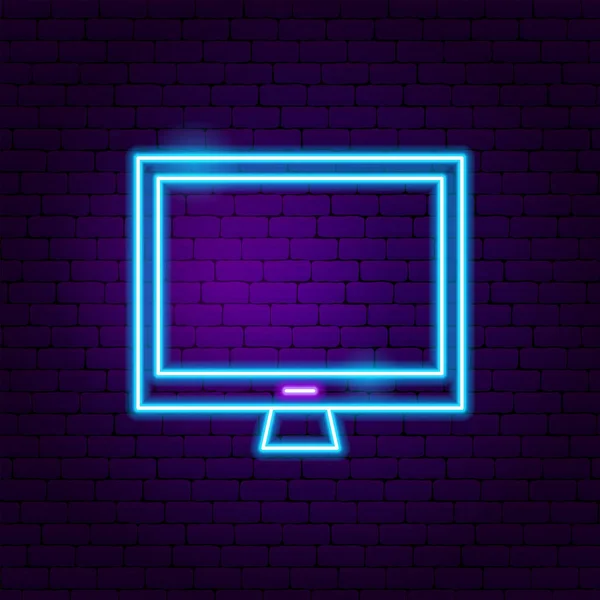 Computer Neon label — Stockvector