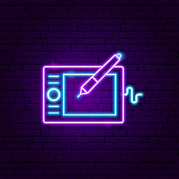 Grafisch tablet Neon label — Stockvector