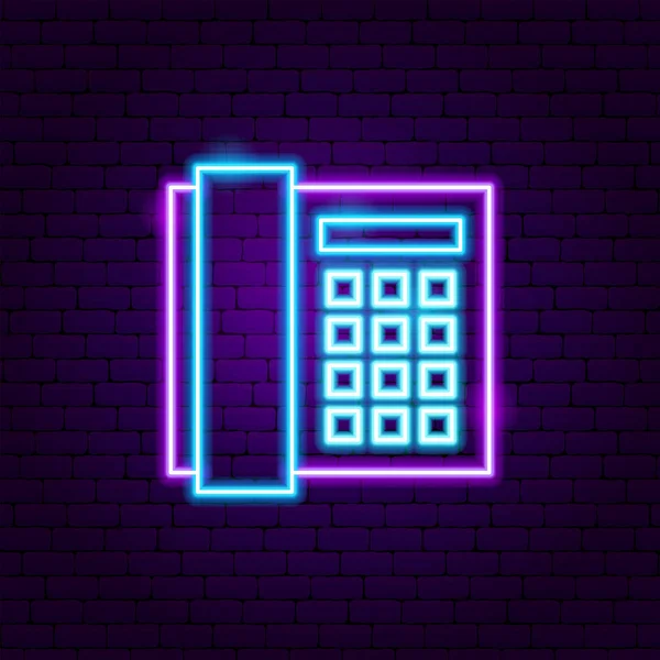 Office Phone Neon label — Stockvector