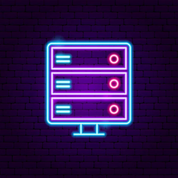 Server Neon label — Stockvector