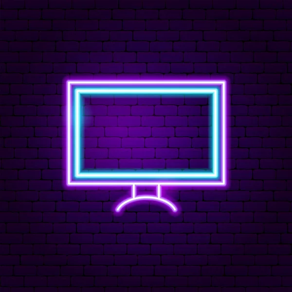Televisie Neon label — Stockvector