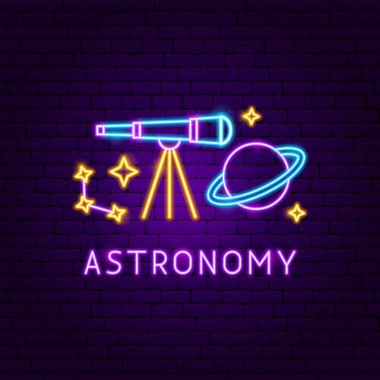 Astronomi Neon Etiket
