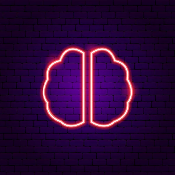 Brain Neon label — Stockvector
