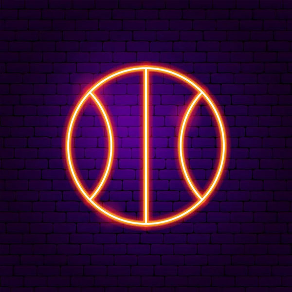 Basketball Neon Label — Stock Vector