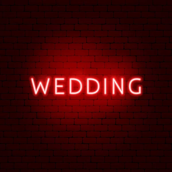 Matrimonio Neon segno — Vettoriale Stock