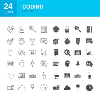 Kodlama Hattı Web Glyph Simgeleri