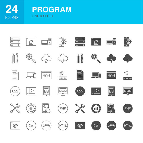 Program Line Web Glyph Icons