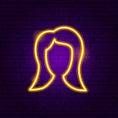 Kız Saç Neon İşareti