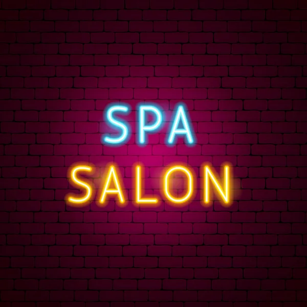 Spa Salon Néon Texte — Image vectorielle