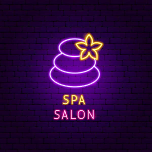 Salon Spa Étiquette néon — Image vectorielle