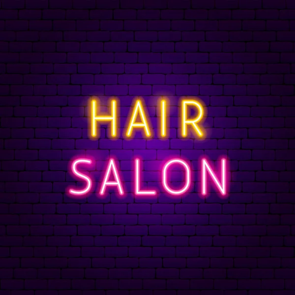 Salon de coiffure Néon Texte — Image vectorielle