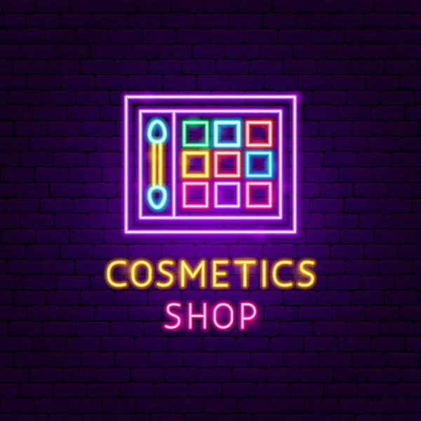Boutique de cosmétiques Étiquette néon — Image vectorielle